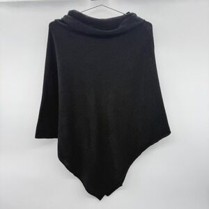 KAVU Black Women's One Size Cowl Neck Poncho Sweater Canada Gorpcore Knit